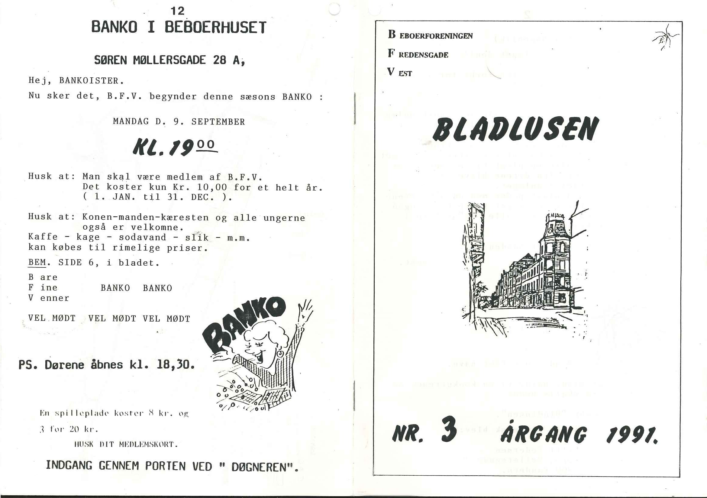Opslag fra beboerbladet Bladlusen fra begyndelsen af 1990’erne